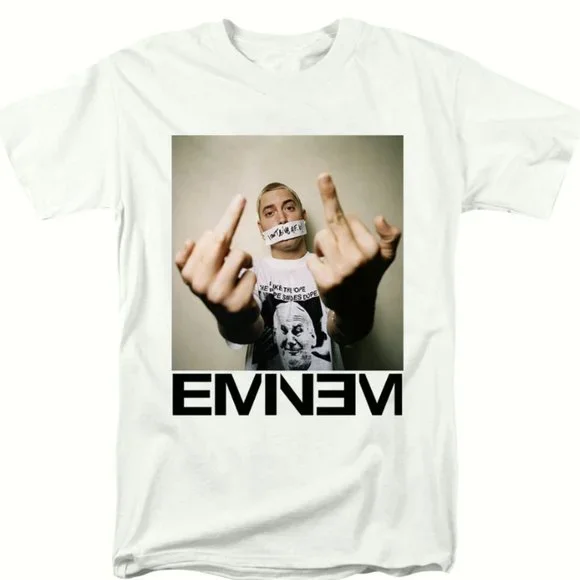 Eminem Vintage Middle Finger Funny Shirt, Eminem Cool Shirt For Men - Picture 1 of 2